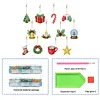 12pcs Christmas Atmosphere Double-Sided DIY Diamond Painting Keychain Kit