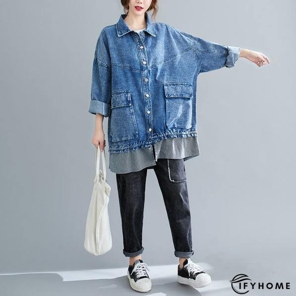 DIMANAF Plus Size Jackets Coat Women Clothing Denim Jeans Bomber Jacket | IFYHOME