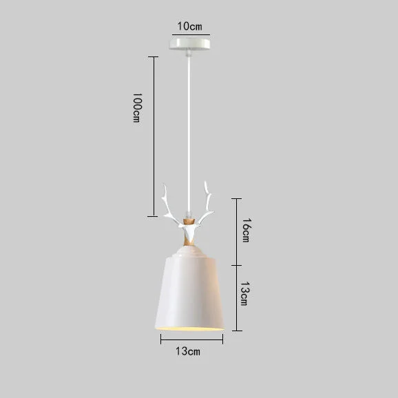 Nordic Dining Room Lamp Chandelier Three Simple Modern Color Lamps Log Study Master Bedroom Creative Deer Lighting
