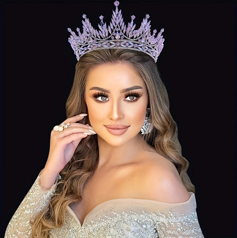 Elegant Luxurious Women's Multicolor Alloy Inlay Rhinestones Crown