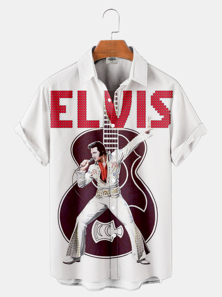 Men'S Classic Music Character Printed Shirt PLUSCLOTHESMAN