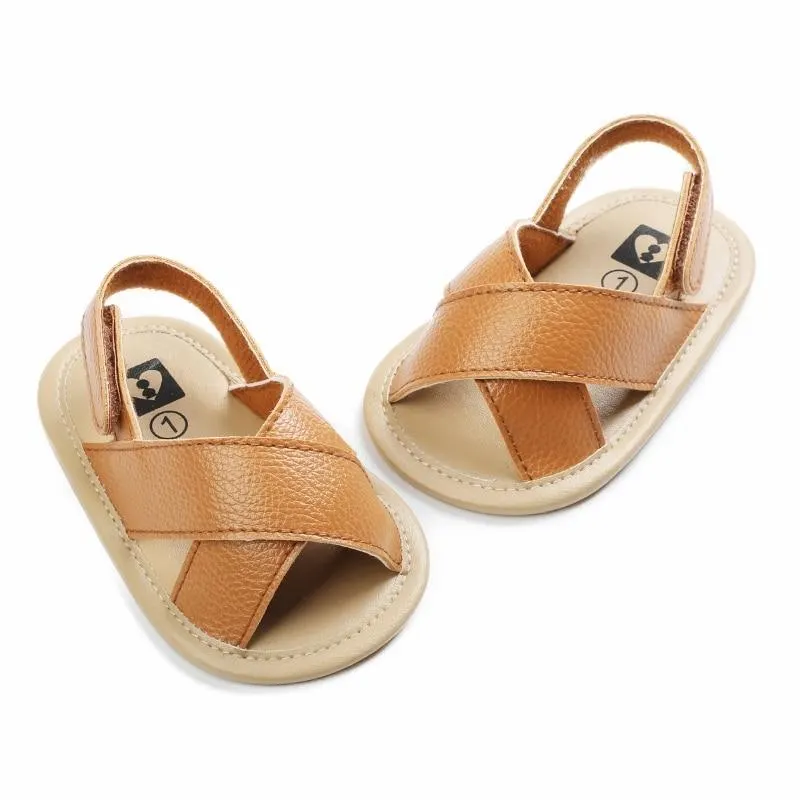 Baby Boys Roma Sandals Cross Hollow Out Soft Sole Summer Beach Shoes First Walkers