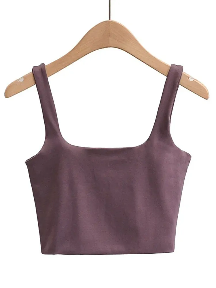Churchf Churchf Temperament Sexy Back Double Small Vest Summer Women's New Pure Color Versatile Short Sleeveless Jacket