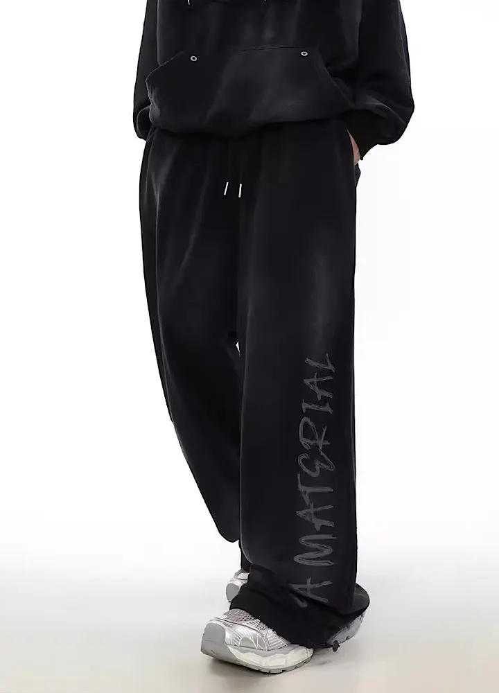 Brownm Hop Graffiti Design Drawstring Sweatpants Unisex