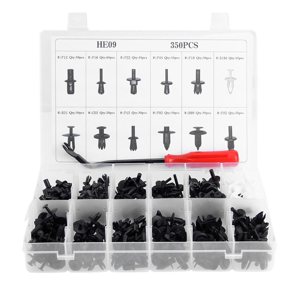 

350pcs Car Body Plastic Push Pin Rivet Fasteners Trim Clip Assortment Kit, 501 Original