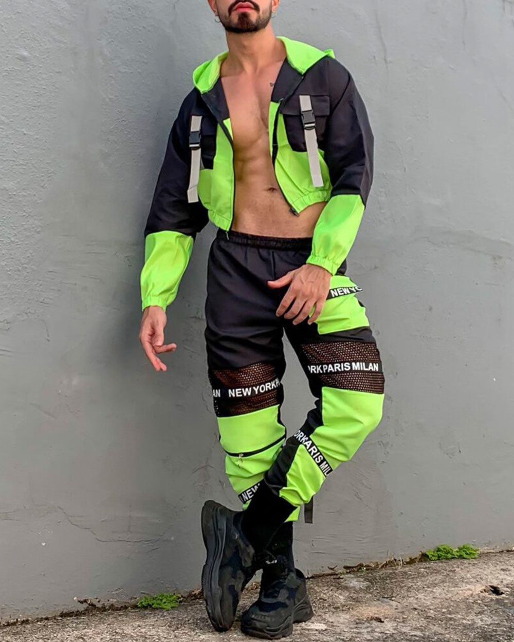 Men's Rainbow Bomber Jacket and Pants TwoPiece Set