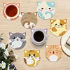 8Pcs Diamond Painting Wooden Cute Animal Coaster Diamond Art Kit w/ Holder No-Slip Decor