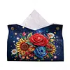DIY PU Diamond Painting Tissue Box Kit Desktop Tissue Holder with Rhinestone Diamond Desk Decorative Tissue Box for Adults Desktop Storage Organizer (Love)