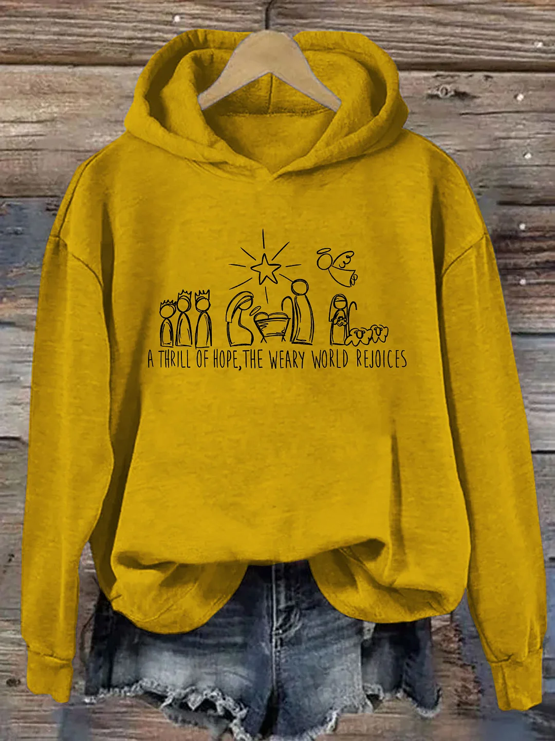 A Thrill Of Hope The Weary World Rejoices Hoodie