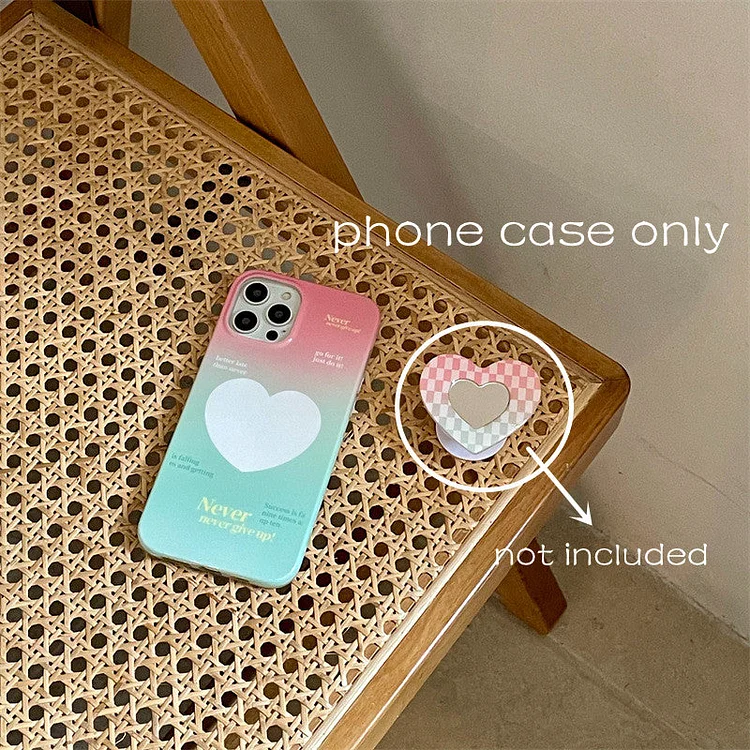 Gradient Love Mirror Holder Phone Case