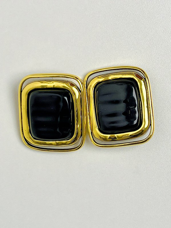 Shiny Geometric Earrings Accessories BLACK-One_size