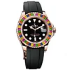 Rolex Yacht-Master 116695SATS Rainbow Sapphire Bezel "HARIBO" Black Dial 40mm Super Clone