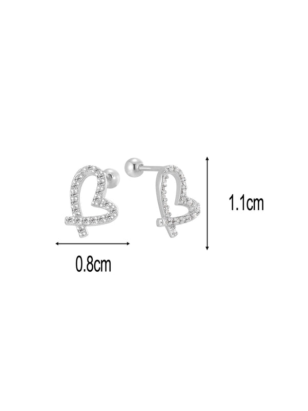 1 Pair 14K Gold Plated 925 Sterling Silver Zircon Star Moon Butterfly Ear Studs