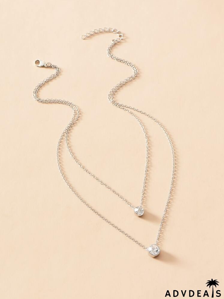 Rhinestone Layered Necklace