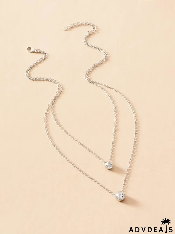 Rhinestone Layered Necklace