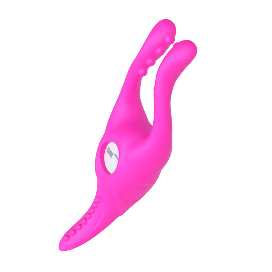Vibrating Breast Clip Nipple Massager - Rose Toy