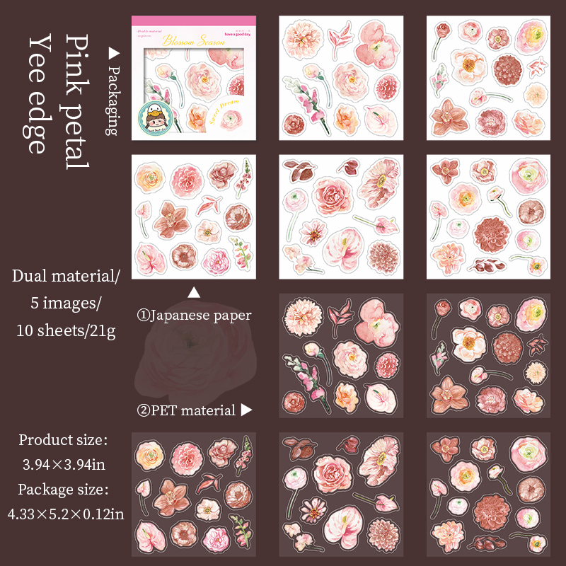 Sticker Book - Flower Season Sweet Dream Series Vintage Floral Landscape 