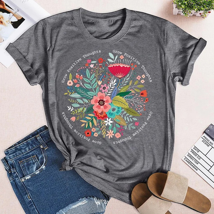 ANB - Flower T-shirt, Bohemian style shirt Tee -02631
