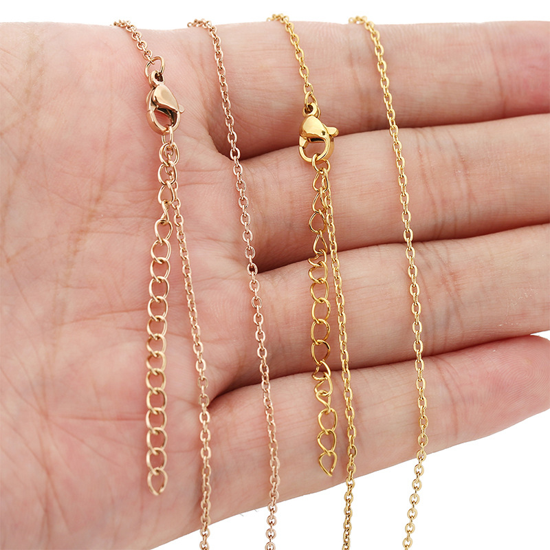10 Pcs Box Chain Minimalist Rice O-Chain Chain Stainless Steel Electroplating Necklaces