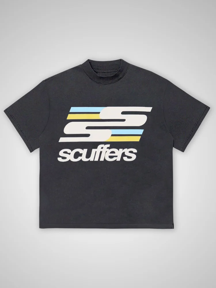 Scuffer Summer S Deformation Contrasting Text T-shirt