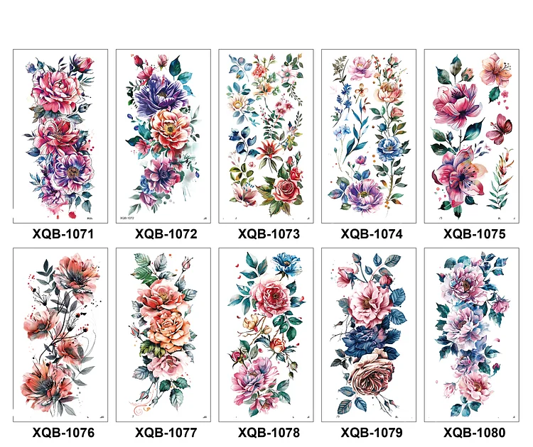 10 Sheets Art Waterproof Half Arm Temporary Tatto