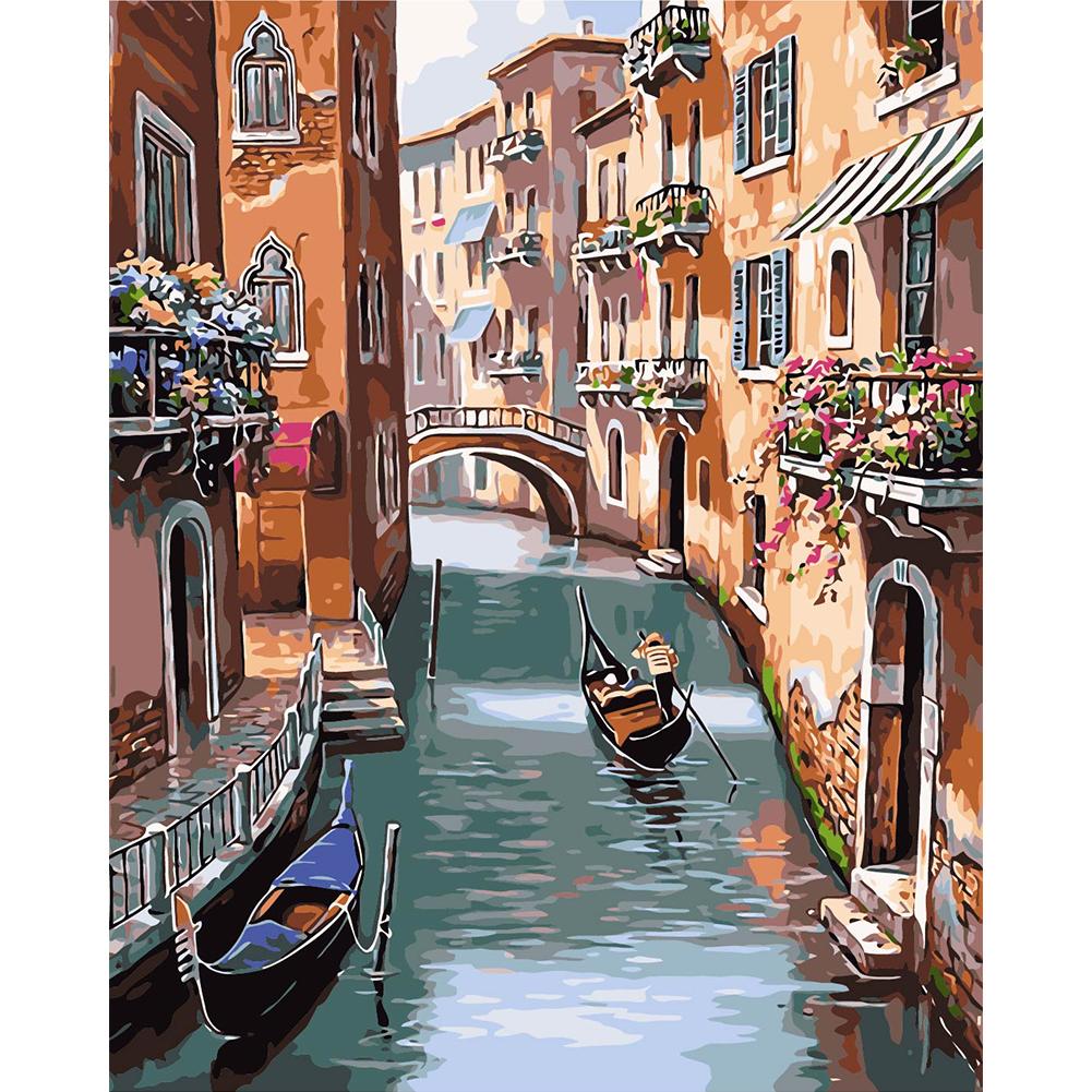 

40*50CM Paint By Numbers-River Boat, 501 Original