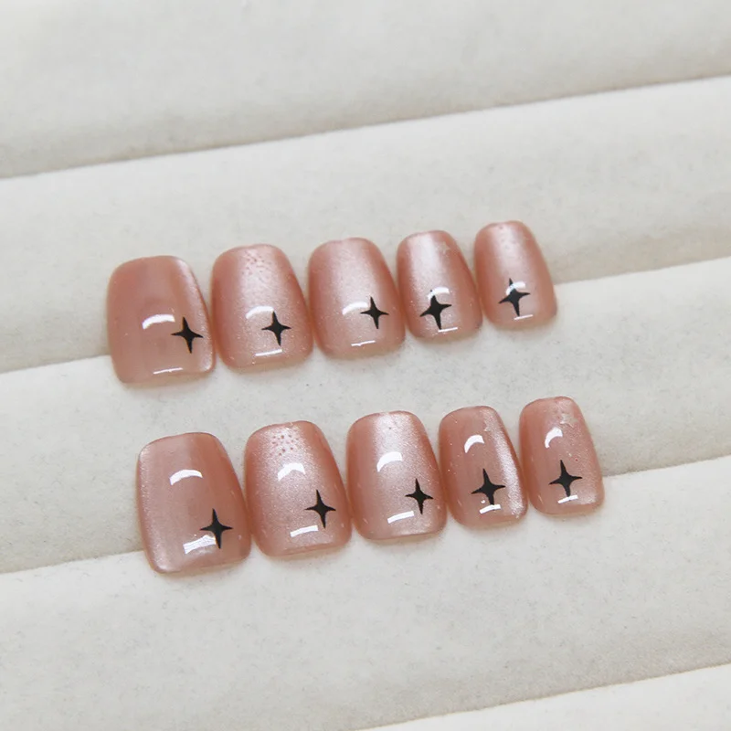 Churchf Churchf Eye Wearing Nail Star Flash Removable Nail Simple Ins Wind Short Nail Patch