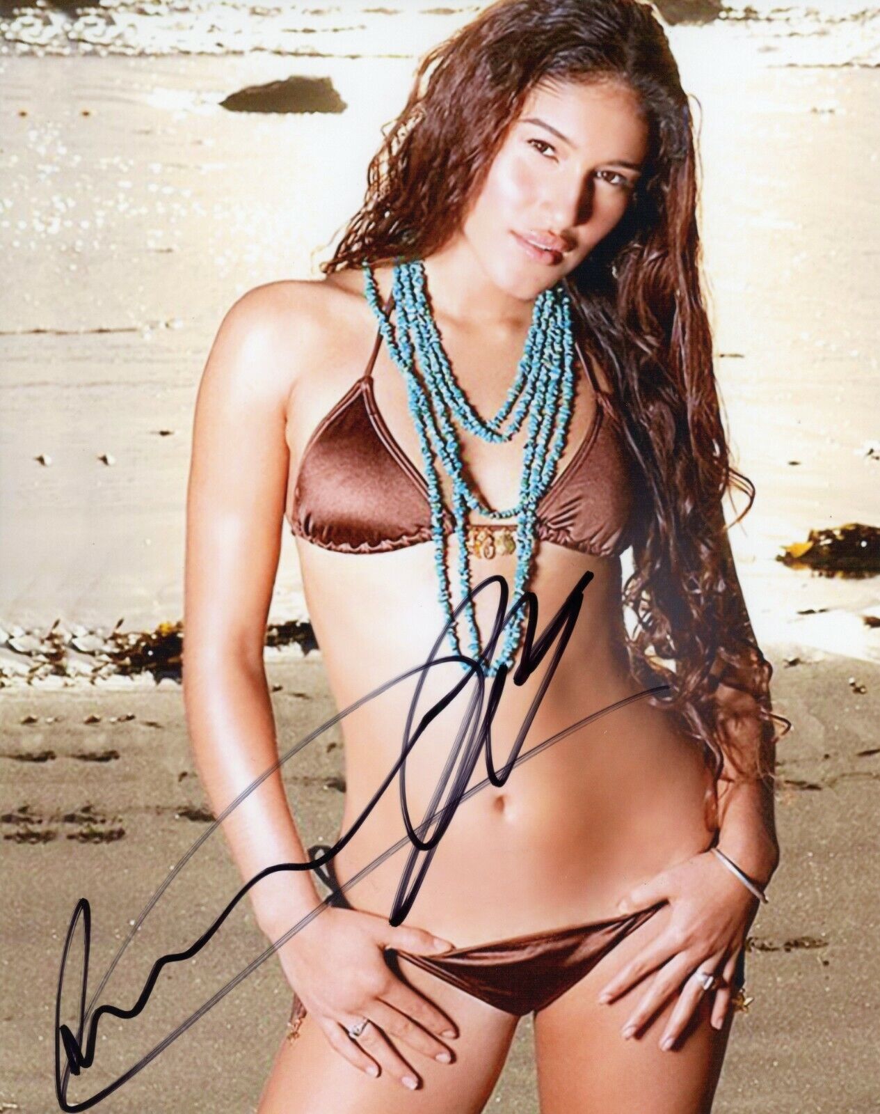 Q'ORIANKA KILCHER Authentic Hand-Signed Sexy bikini