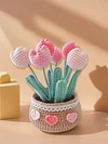 DIY Flower Potted Crochet Kit with Video Tutorial Cute Plants Hand-Knitted Tool
