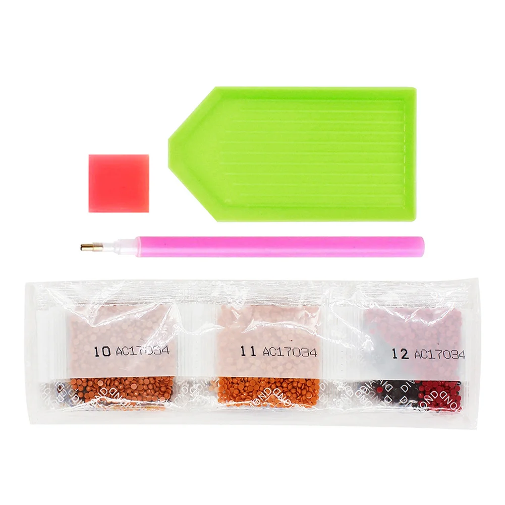 5pcs DIY Full Drill Special Shaped Diamond Painting Seahorse Keychain Craft