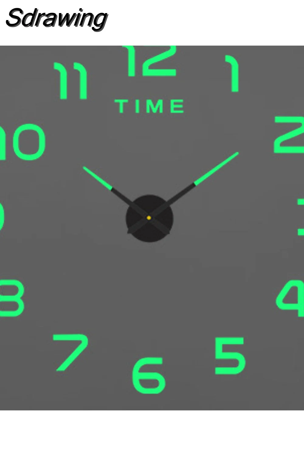 Sdrawing Wall Clock Luminous Frameless Wall Clocks DIY Digital Clock Wall Stickers Silent Clock for Home Living Room Office Wall Decor