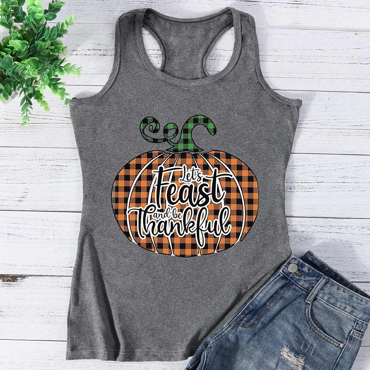 Let's Feast & Be Thankful Vest Top-Annaletters