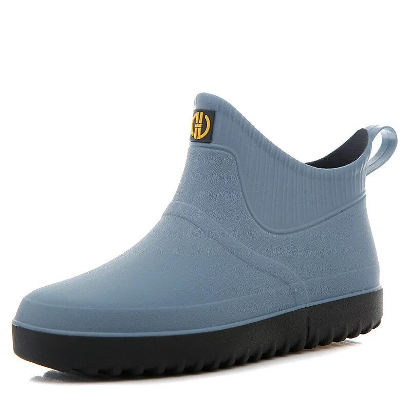 Men Rubber Rain Shoes Slip On Waterproof Low-Heel Tube PVC Rain Boots Work 2020 Hot Sale Men's Boots yui89