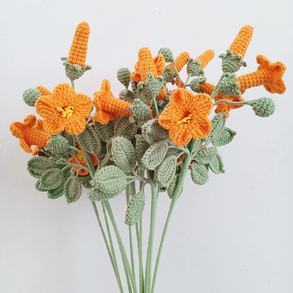 Handmade wool soft wire crochet Lingxiao bouquet home decoration simulation flower mother's day gift