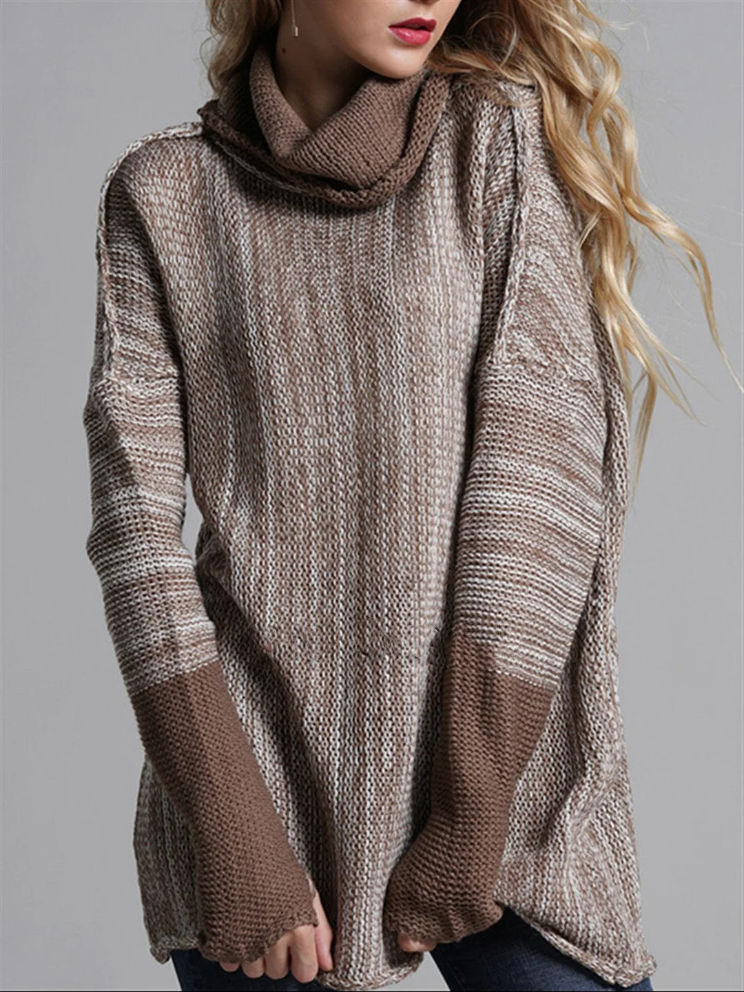 Plain Casual Long Sleeve Turtleneck Sweater