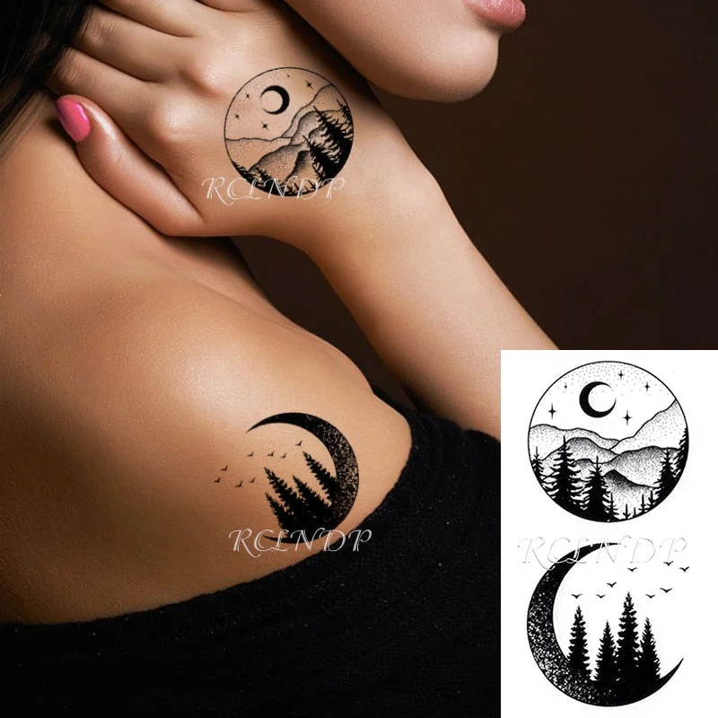Waterproof Temporary Tattoo Sticker black Clover Maple leaf tattoo flash tatoo fake Water Transfer tatto for Woman Man