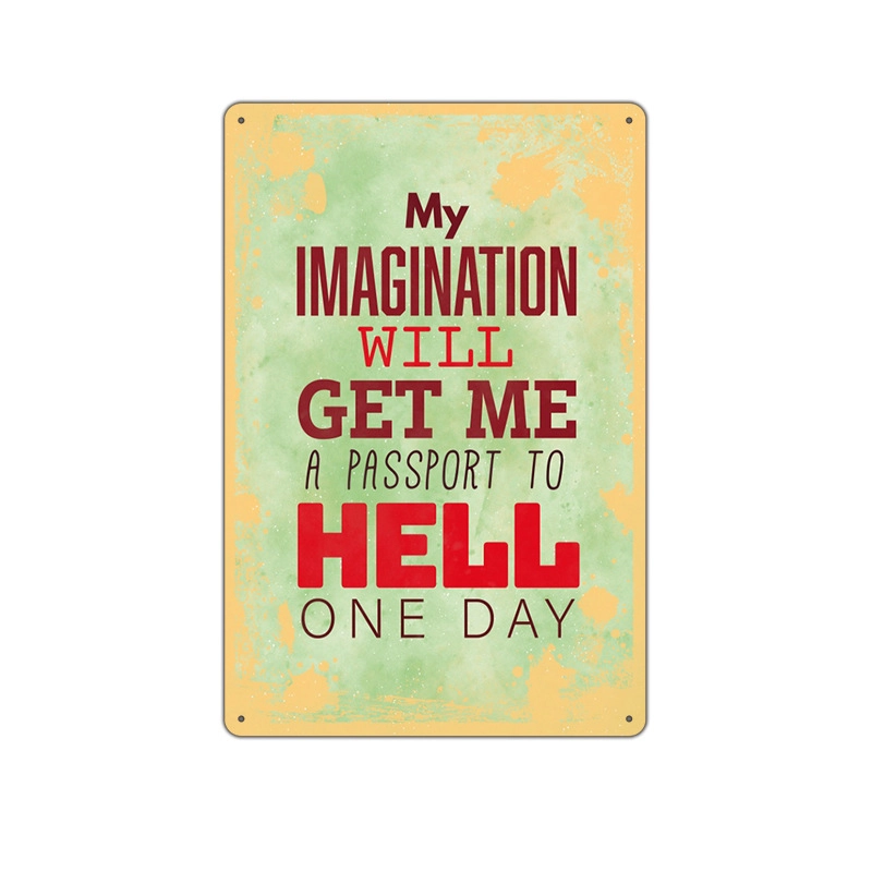 Beer Vintage Tin Painting Bar Background Wall Decoration Painting Home Frameless Iron Pendant