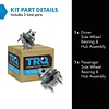 TRQ 2 Piece Front Wheel Bearing & Hub Assembly Set Compatible with 2006-2009 Pontiac Solstice 2007-2010 Saturn Sky