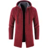 Men's Solid Color All-match Fleece Knitted Jacket