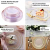 10 Pack | 10" Très Chic Rose Gold Rim Clear Plastic Dinner Plates, Disposable Party Plates
