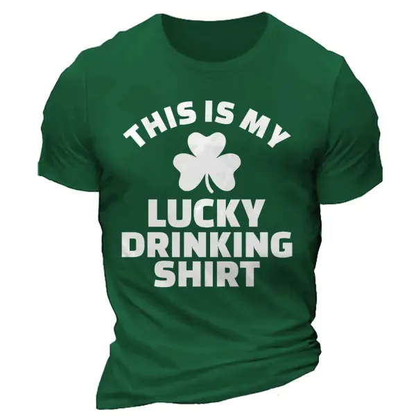 Men's This Is My Lucky Drinking Shirt Shamrock Daily Casual Short Sleeve Crew Neck T-Shirt ctolen