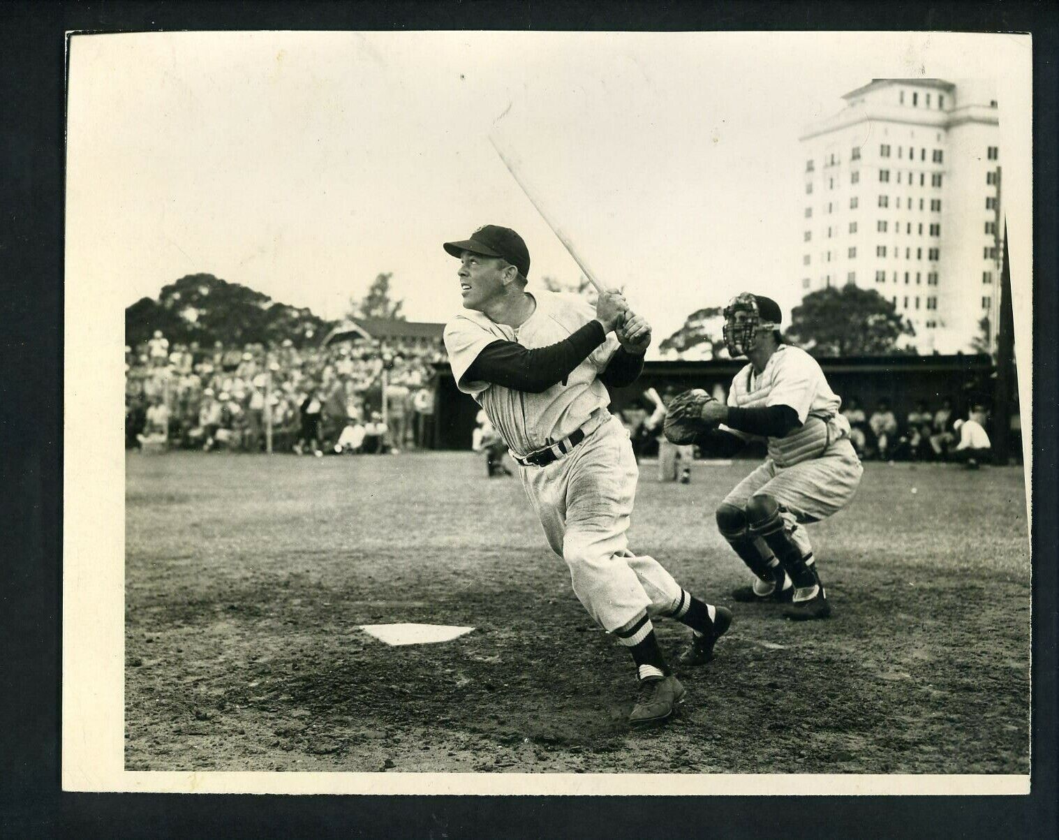 Vern Stephens batting circa 1950 Press Original Photo Poster painting Boston Red Sox