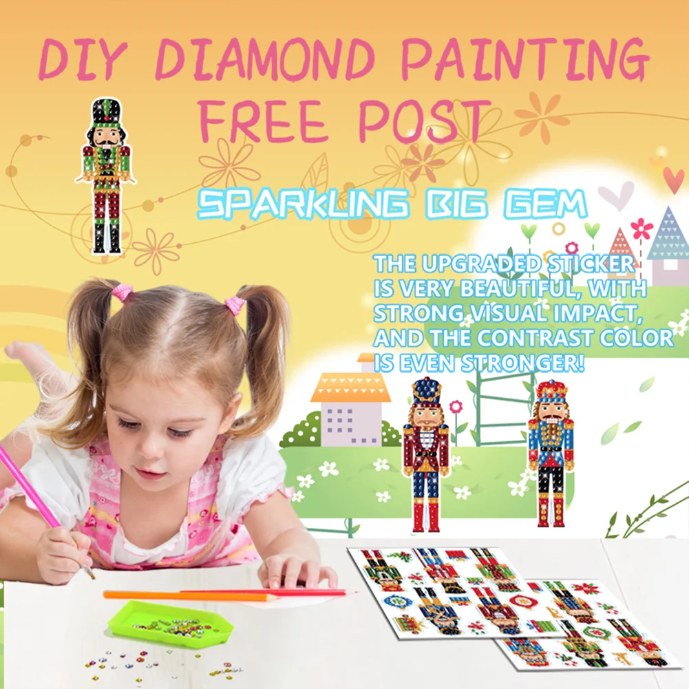 29PCS DIY Diamond Mosaic Stickers Kits for Kids Beginner  Kit (Cavalryman)
