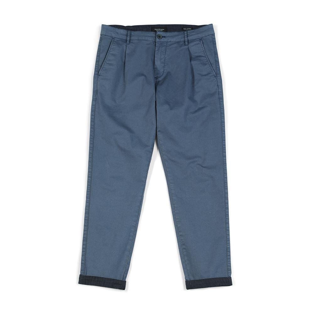 SIMWOOD 2021 summer new pants men casual garment dyed ankle-length trousers striped turn up cuffs plus size chinos SI980556
