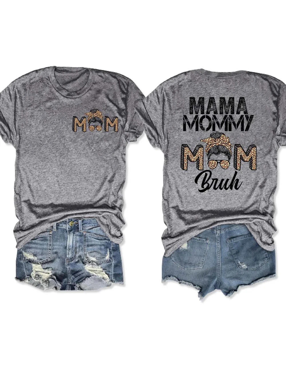 Mama Mommy Mom Bruh Leopard T-Shirt