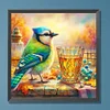 Herbst Wasserbecher Vogel - runder Bohrer Diamantmalerei - 30*30cm
