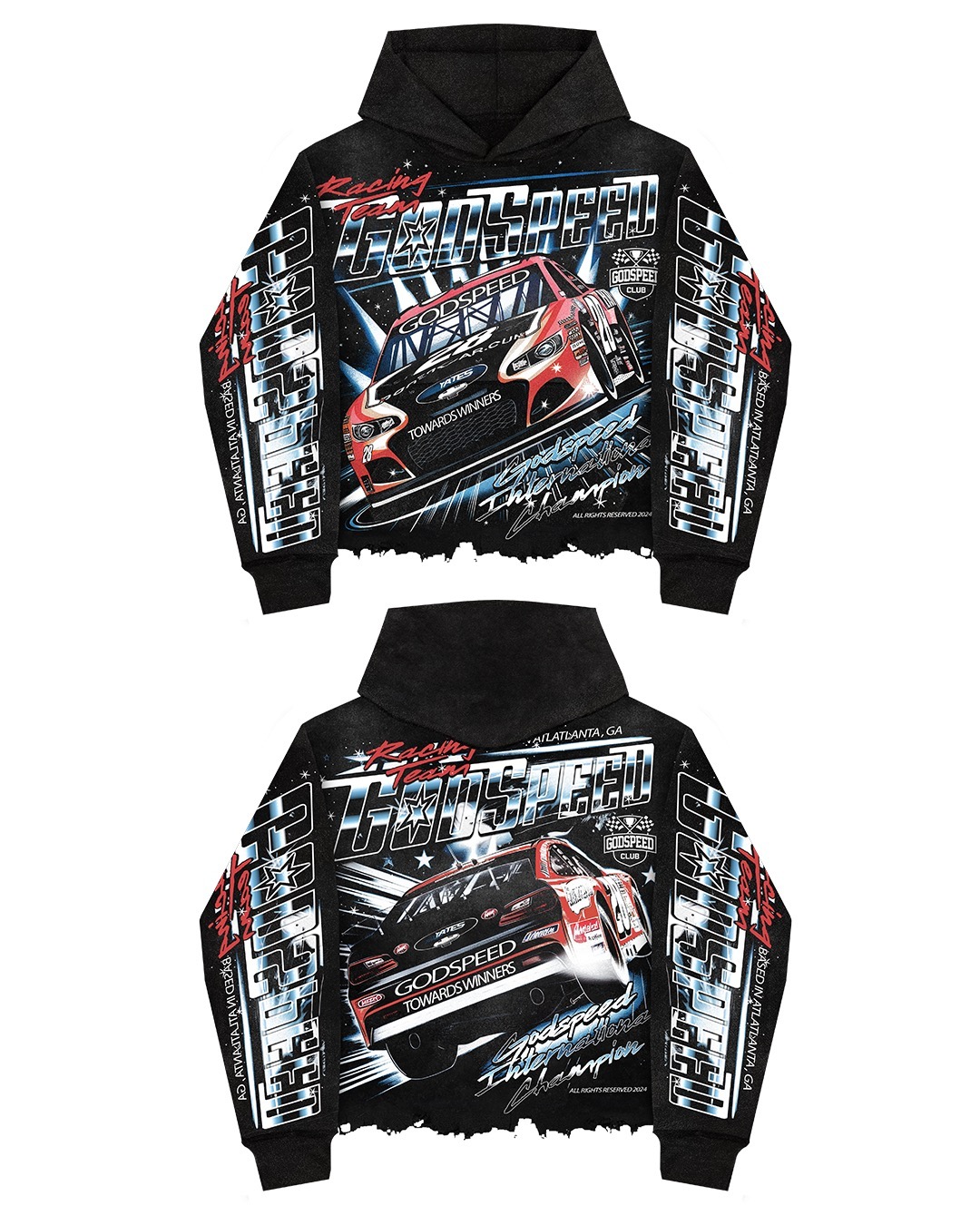 Aonga Harajuku Race Car Print Hoodies Women Streetwear Sweatshirts Women Oversized Hoodie Clothes Tracksuit Men Clothing Y2k Tops aonga