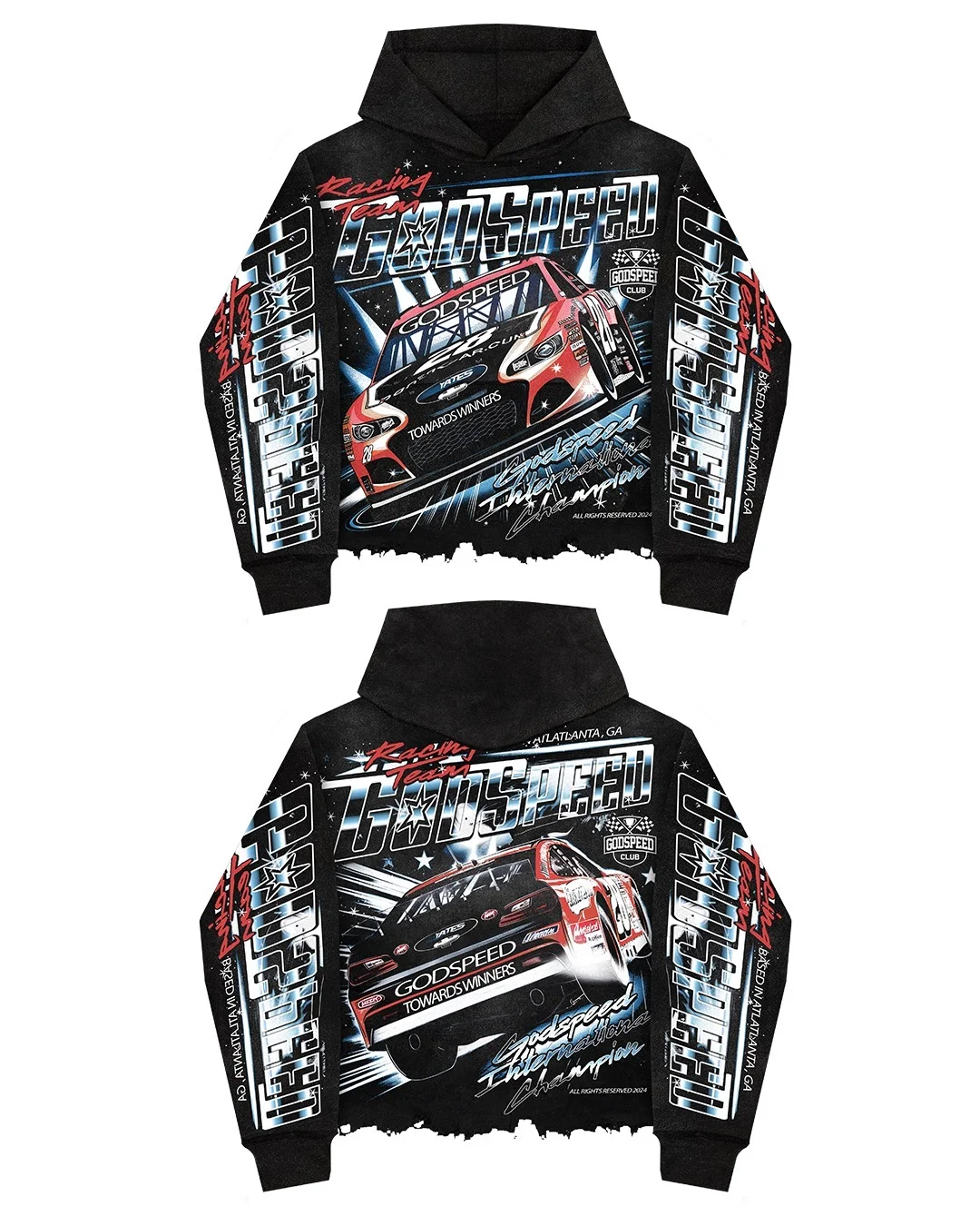 Aonga Harajuku Race Car Print Hoodies Women Streetwear Sweatshirts Women Oversized Hoodie Clothes Tracksuit Men Clothing Y2k Tops aonga