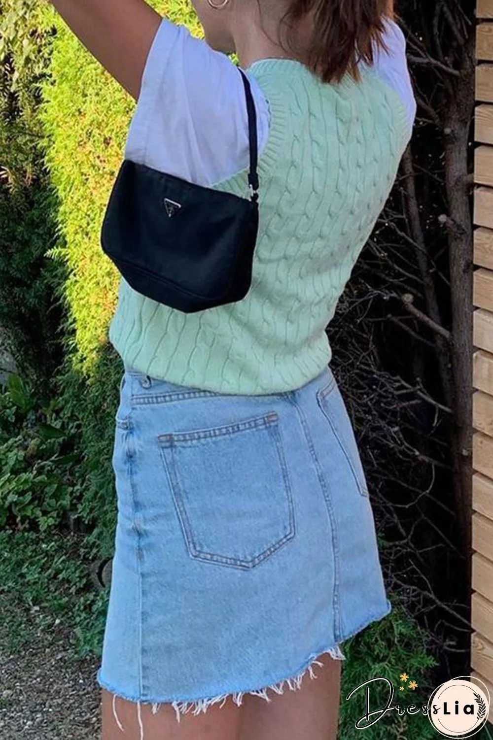 Checkered Cropped Knitted Tank Argyle Sleeveless Jumper