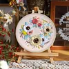 Flying Wreath-DIY Embroidery Kit with Pattern Cotton Threads Needles Hoop 30*30cm/11.81*11.81in